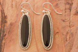 Artie Yellowhorse Genuine Black Onyx Sterling Silver Earrings